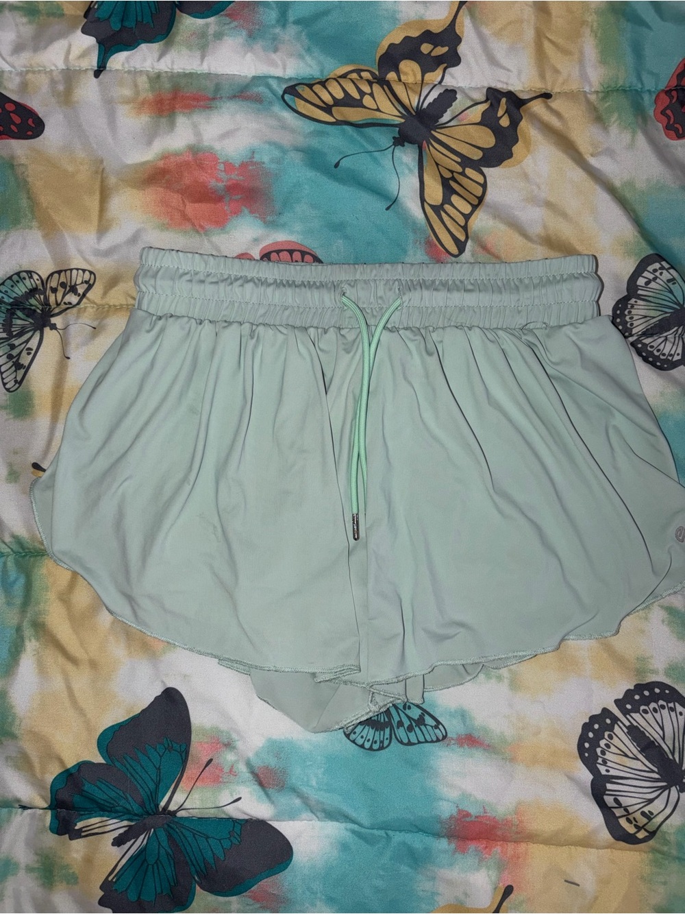 Justice Light Mint Drawstring Flow Shorts